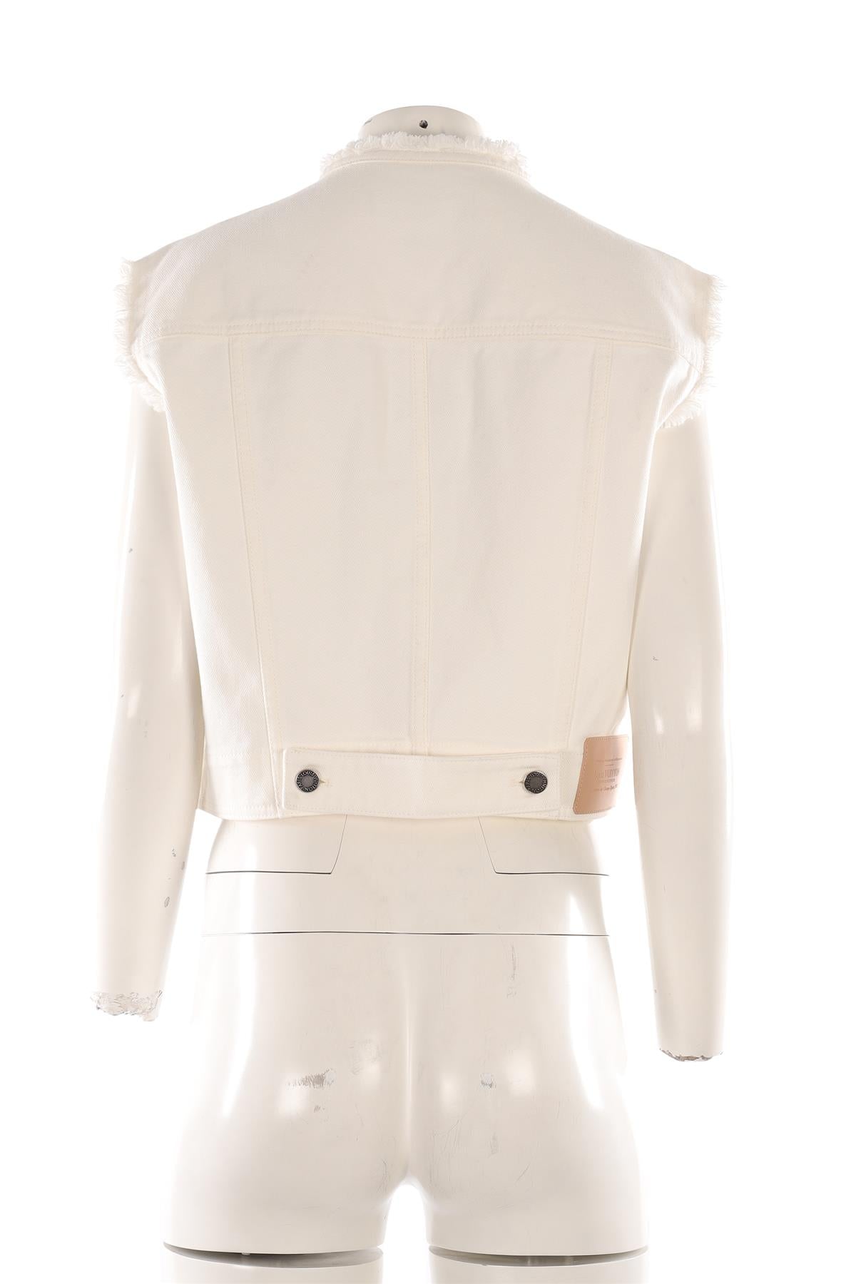 LOUIS VUITTON WHITE DENIM GILET FR 40 UK 12