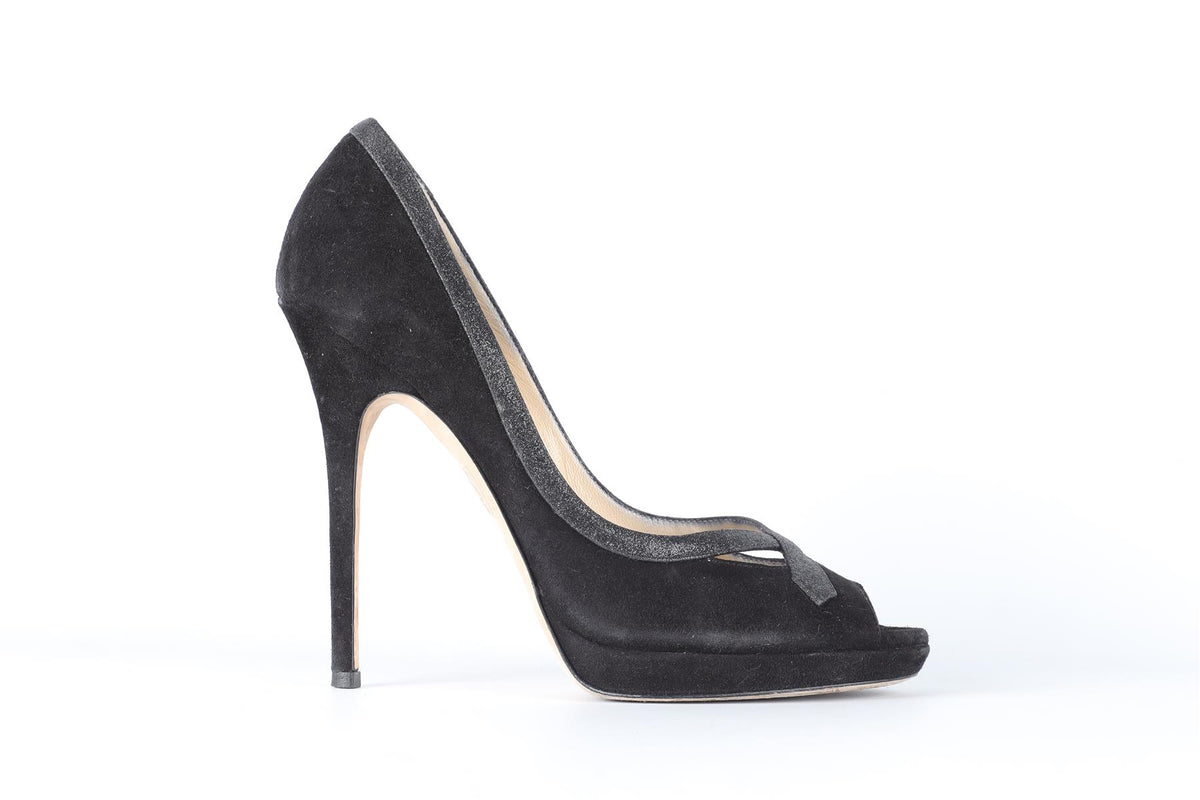 JIMMY CHOO BLACK SUEDE PUMPS EU 39 UK 6 US 9