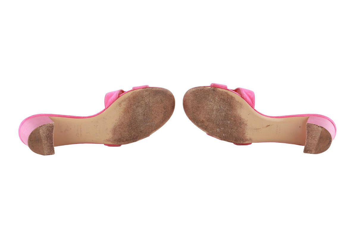 HERMÈS PINK OASIS SUEDE MULES EU 38.5 UK 5.5 US 8.5