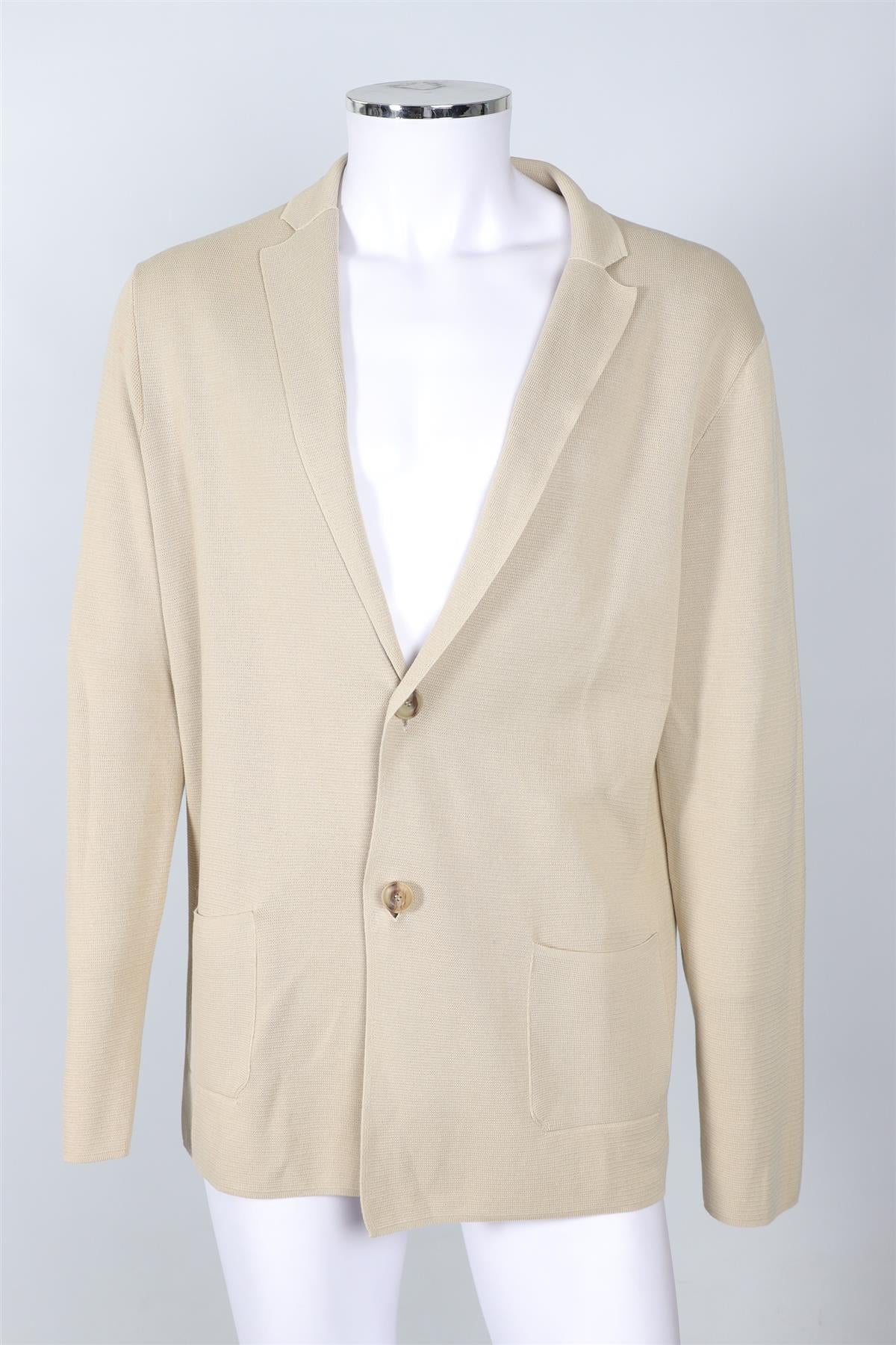 THOM SWEENEY BEIGE MEN'S COTTON CARDIGAN XLARGE
