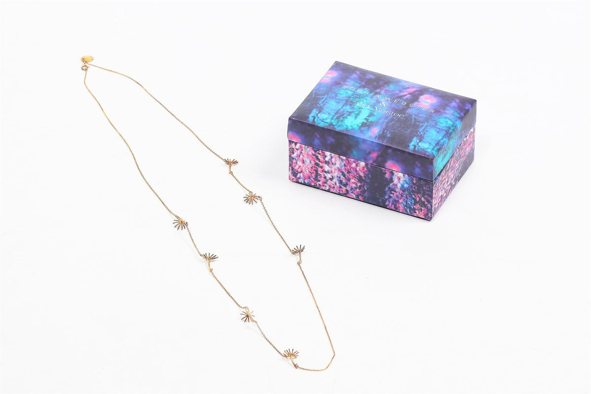 SOPHIA WEBSTER + ALEX MONROE DANDELION GOLD PLATED CHAIN NECKLACE