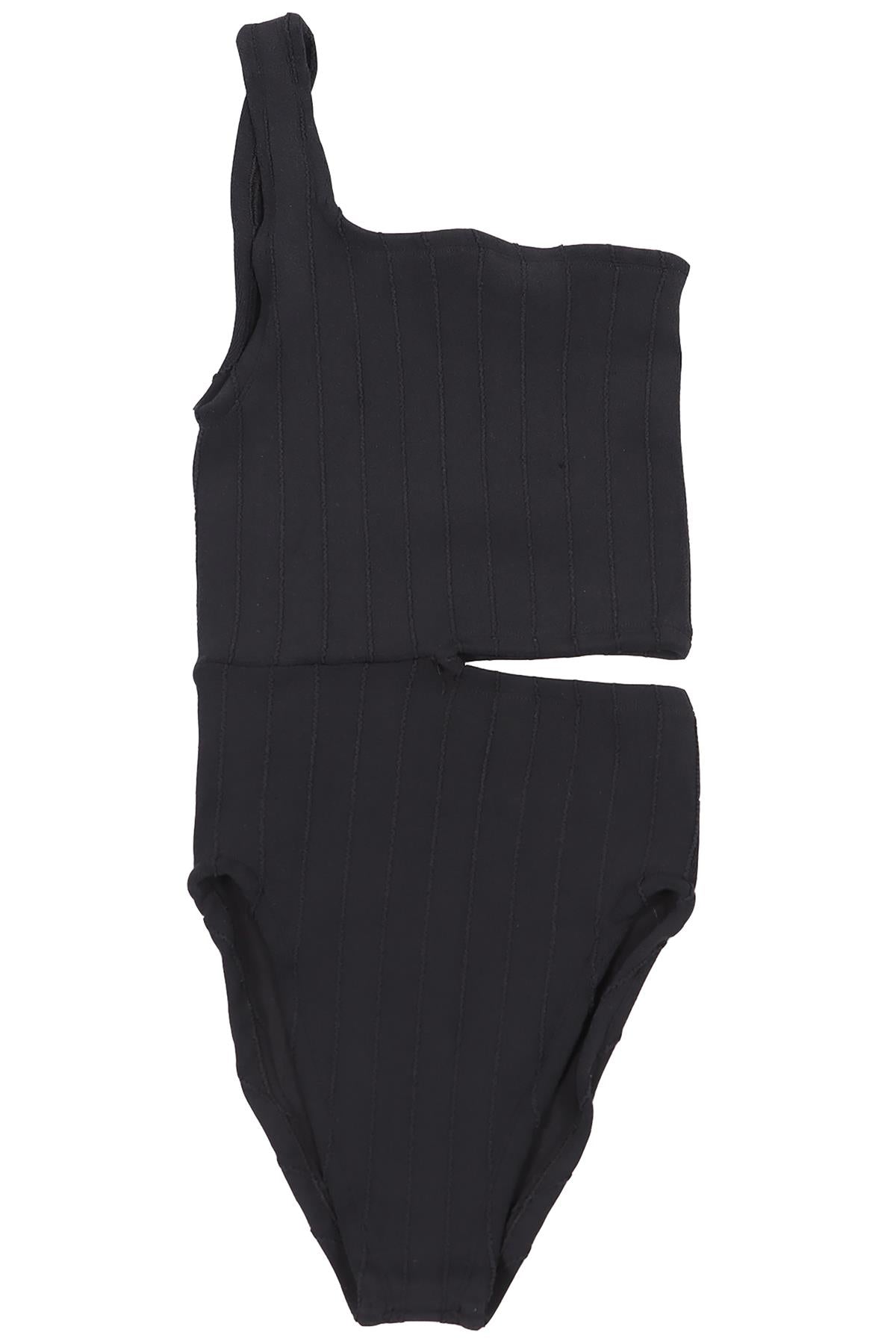 HUNZA G BLACK KNIT SWIMSUIT SMALL