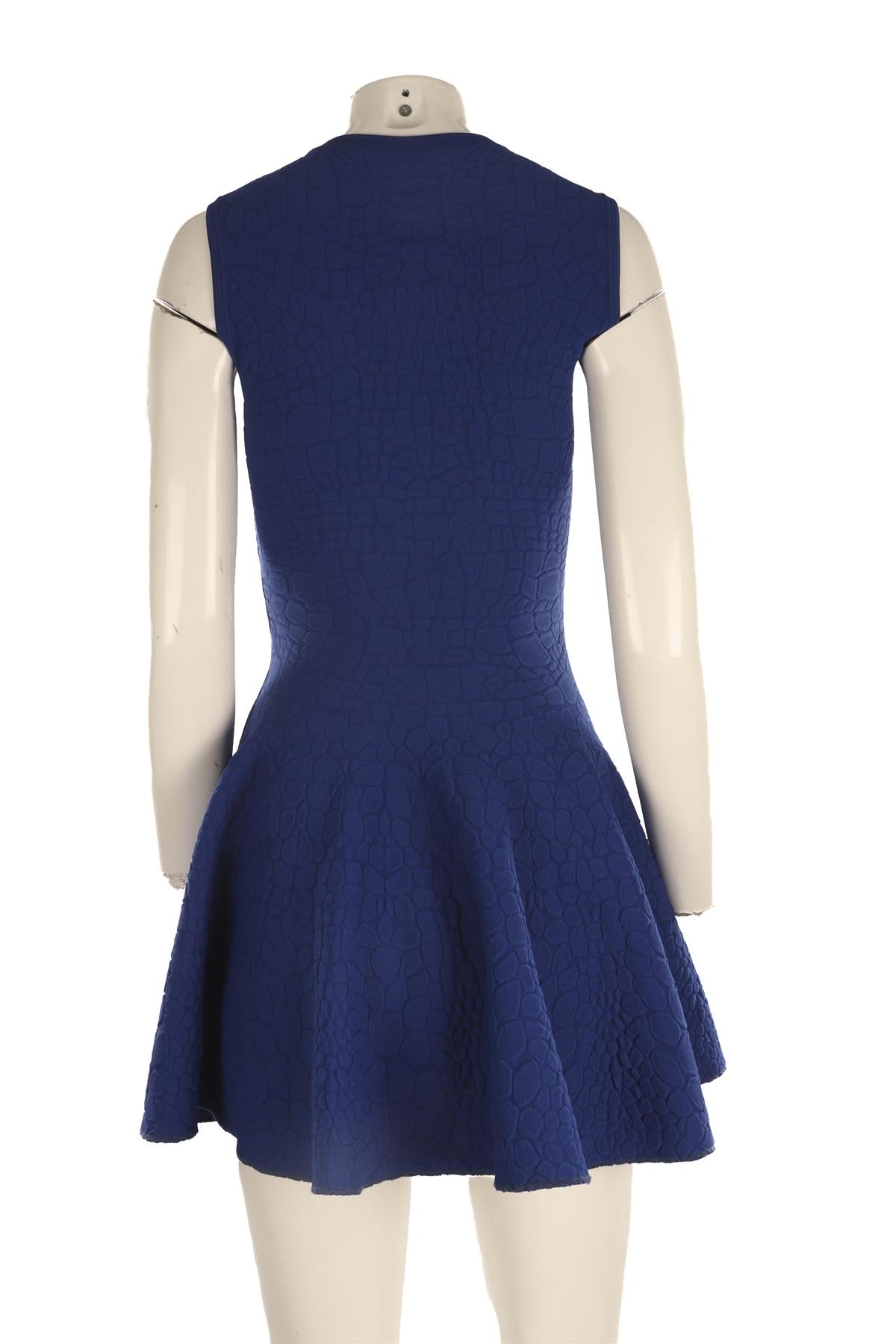 ALEXANDER MCQUEEN BLUE KNIT MINI DRESS LARGE