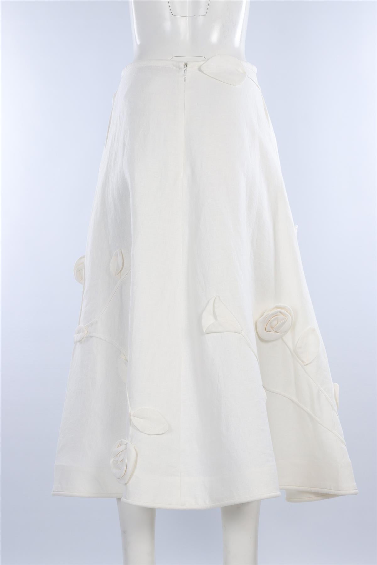 ZIMMERMANN WHITE LINEN MAXI SKIRT UK 10