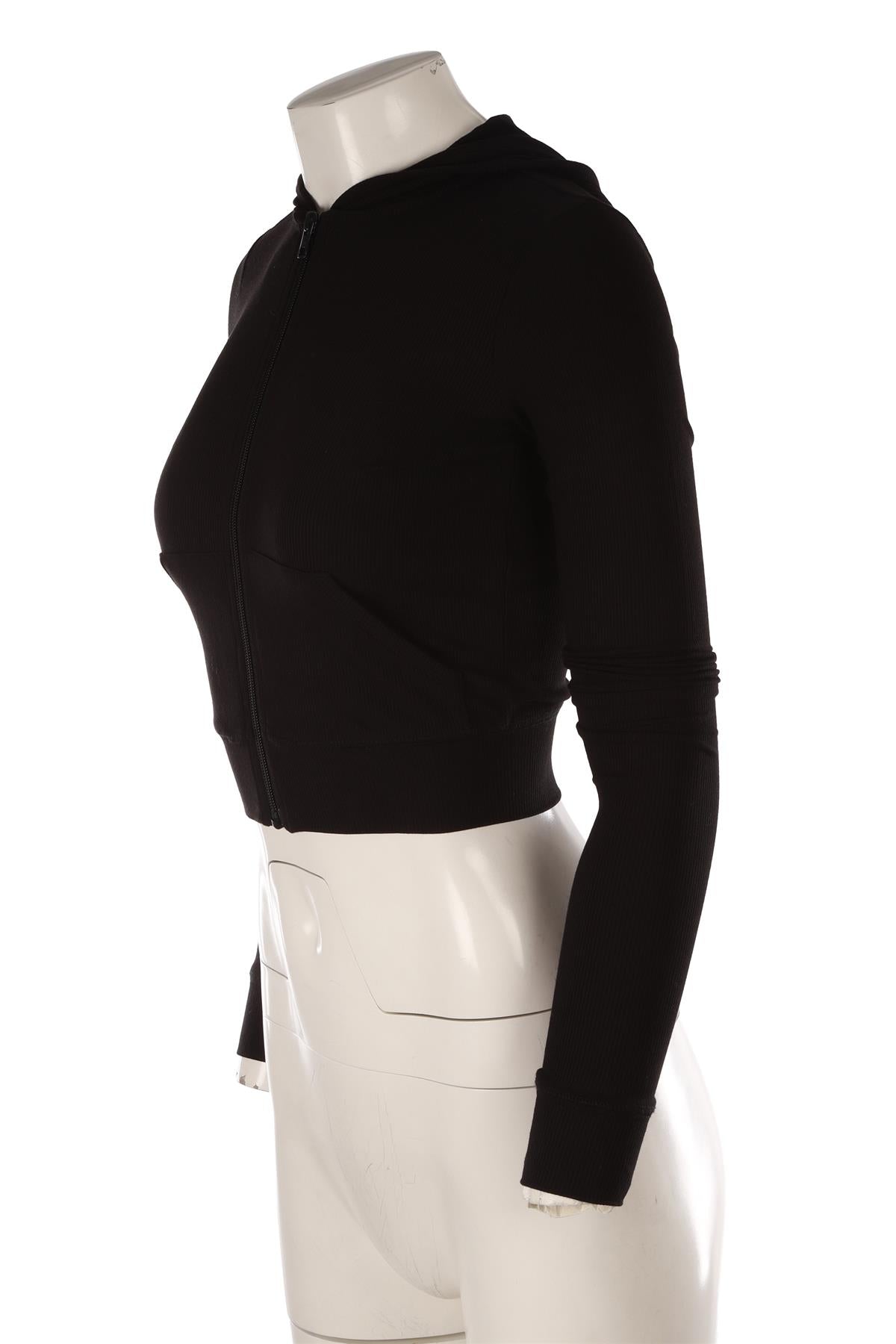 SKIMS BLACK COTTON HOODIE SMALL