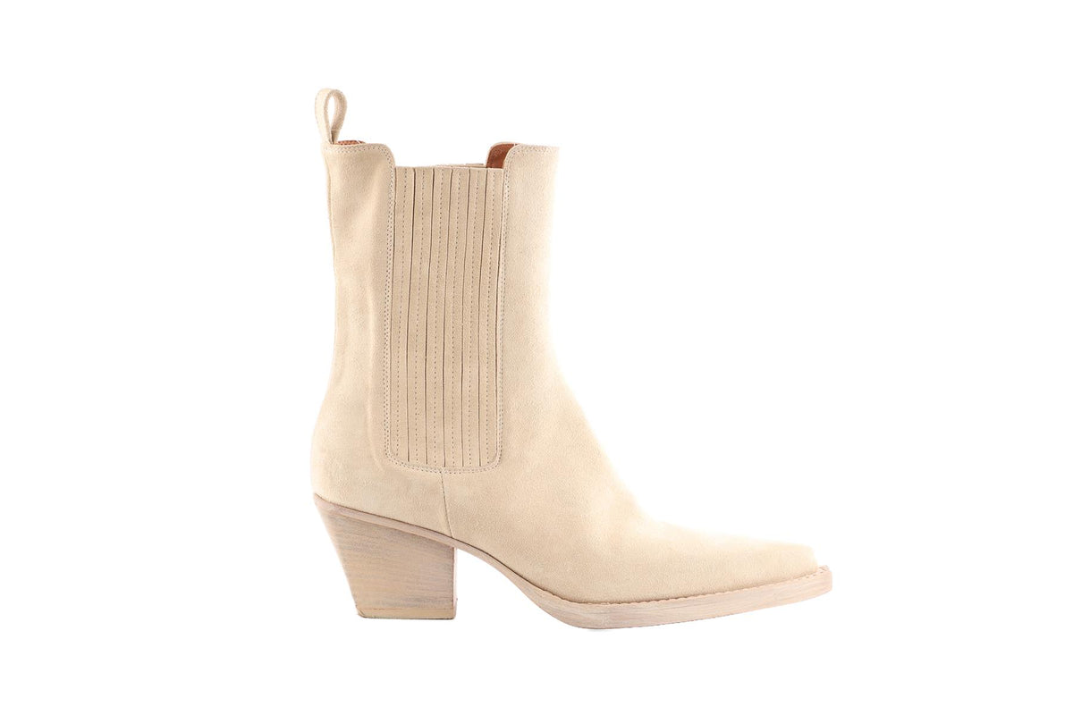 PARIS TEXAS CREAM SUEDE ANKLE BOOTS EU 38