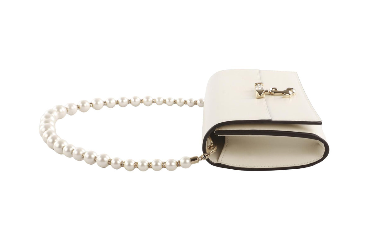 JIMMY CHOO IVORY AVENUE LEATHER SHOULDER BAG