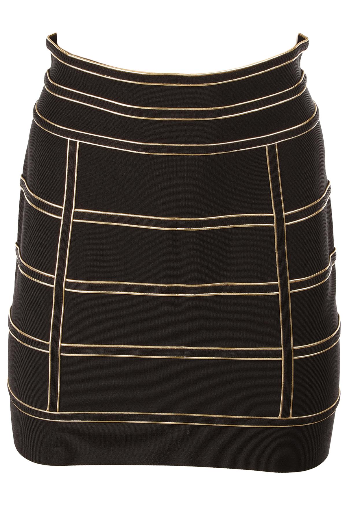 BALMAIN BLACK KNIT MINI SKIRT FR 38 UK 10