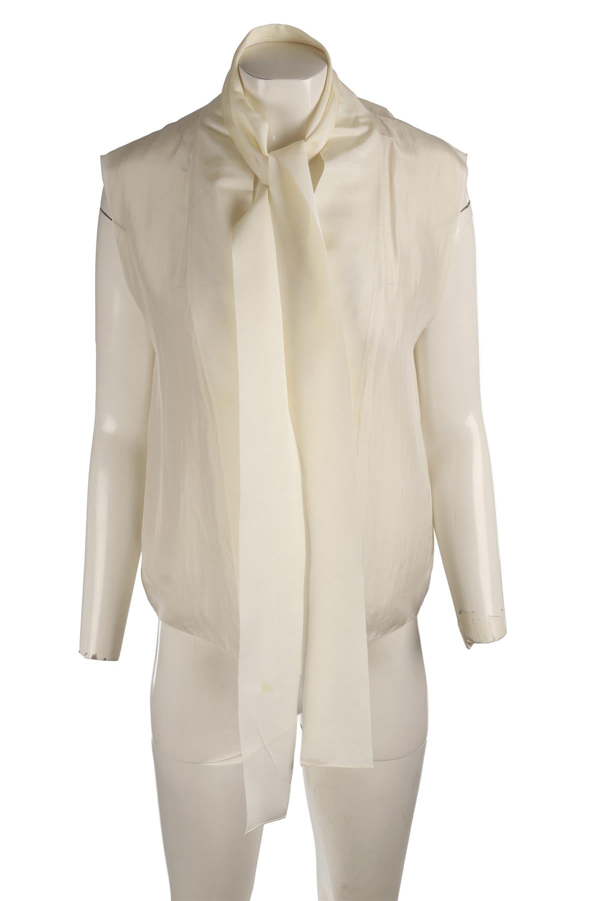 LANVIN ECRU SILK TOP FR 40 UK 12