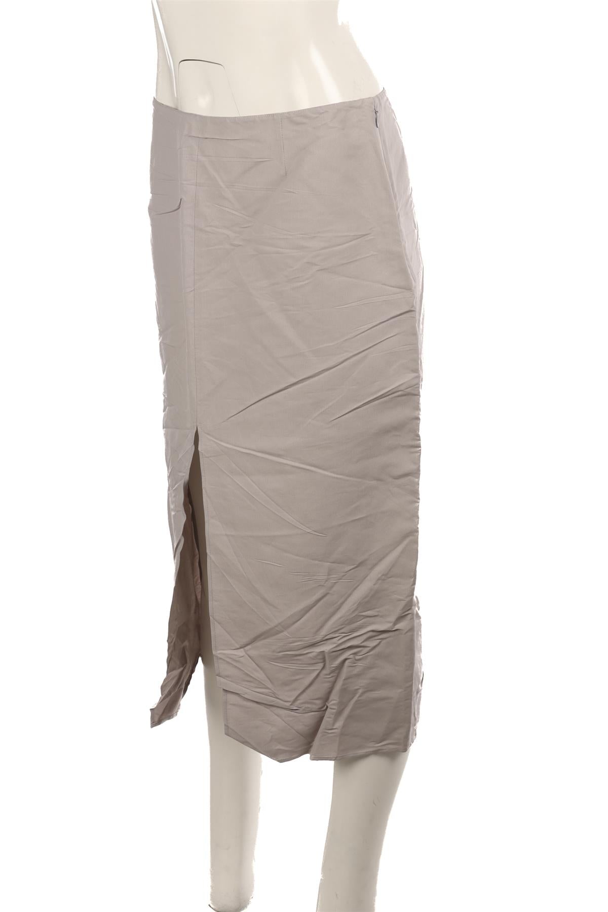 PRADA GREY PAPER MIDI SKIRT IT 42 UK 10