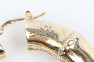 BOTTEGA VENETA GOLD BAMBOO HOOP EARRINGS