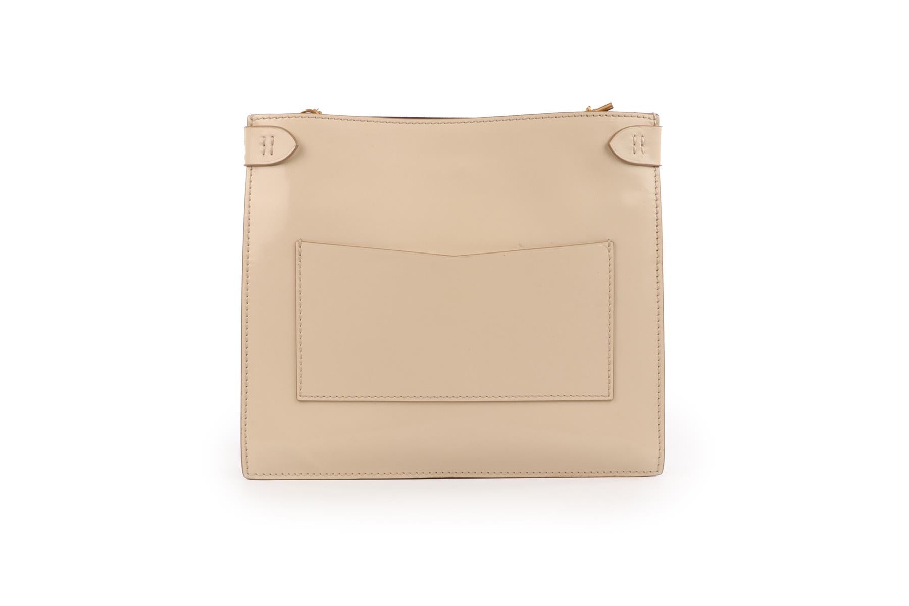 MÉTIER CREAM STOWAWAY PATENT LEATHER SHOULDER BAG