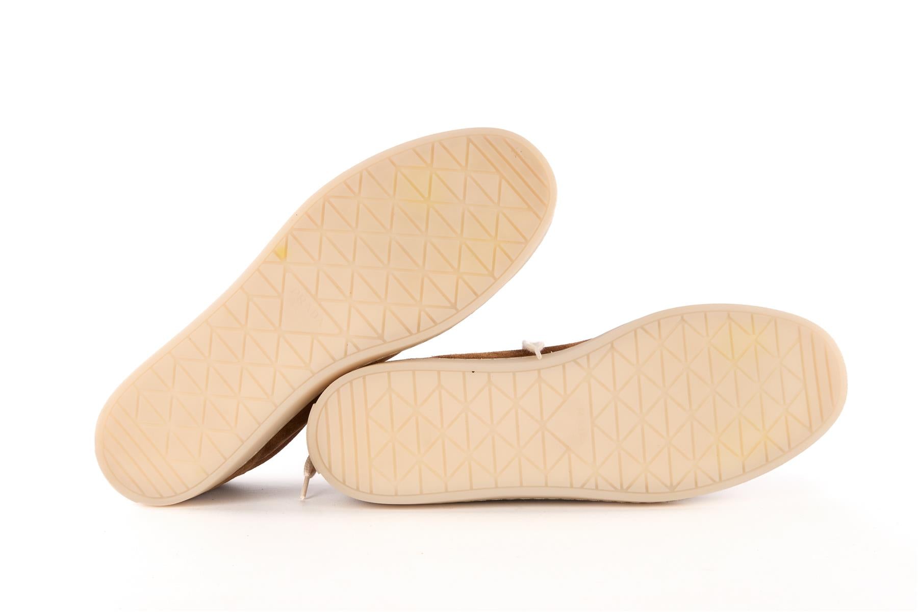 PRADA BROWN MEN'S LANE SUEDE SNEAKERS EU 43.5 UK 9.5 US 10.5