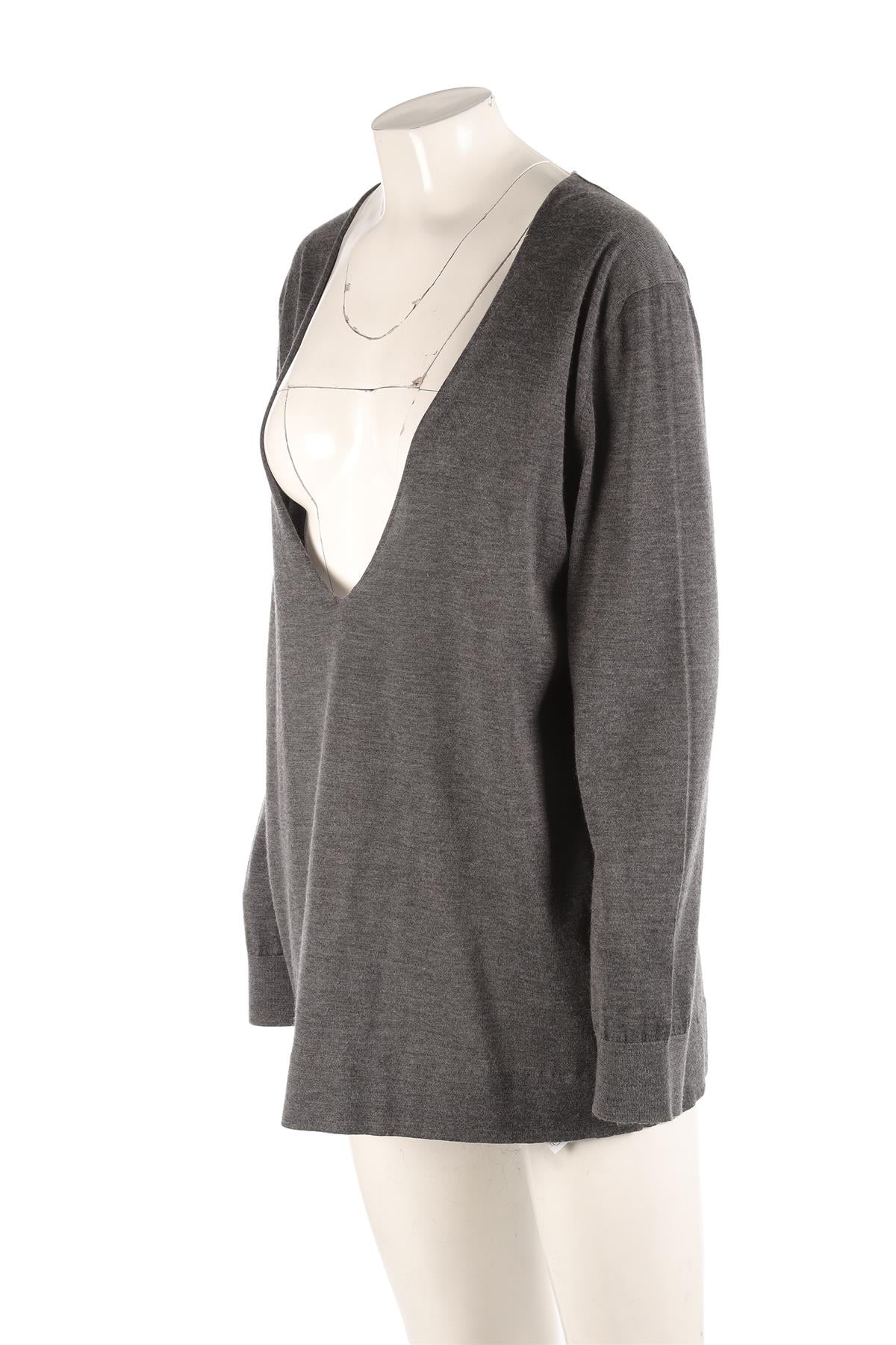 THE ROW GREY CASHMERE SWEATER MEDIUM