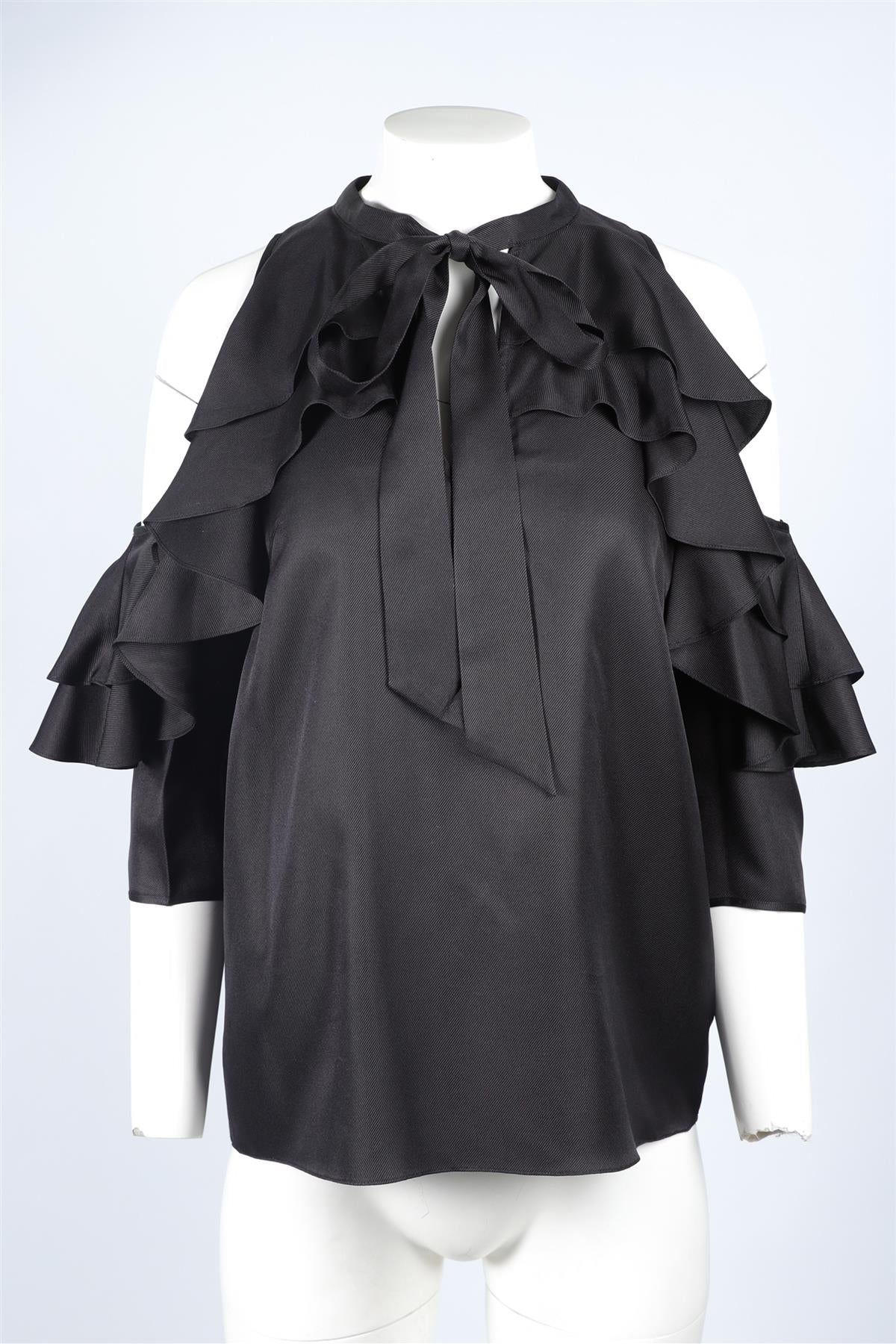 TEMPERLEY LONDON BLACK SILK TOP UK 12
