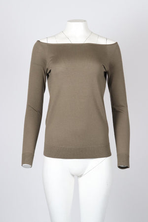THEORY OFF THE SHOULDER WOOL TOP SMALL