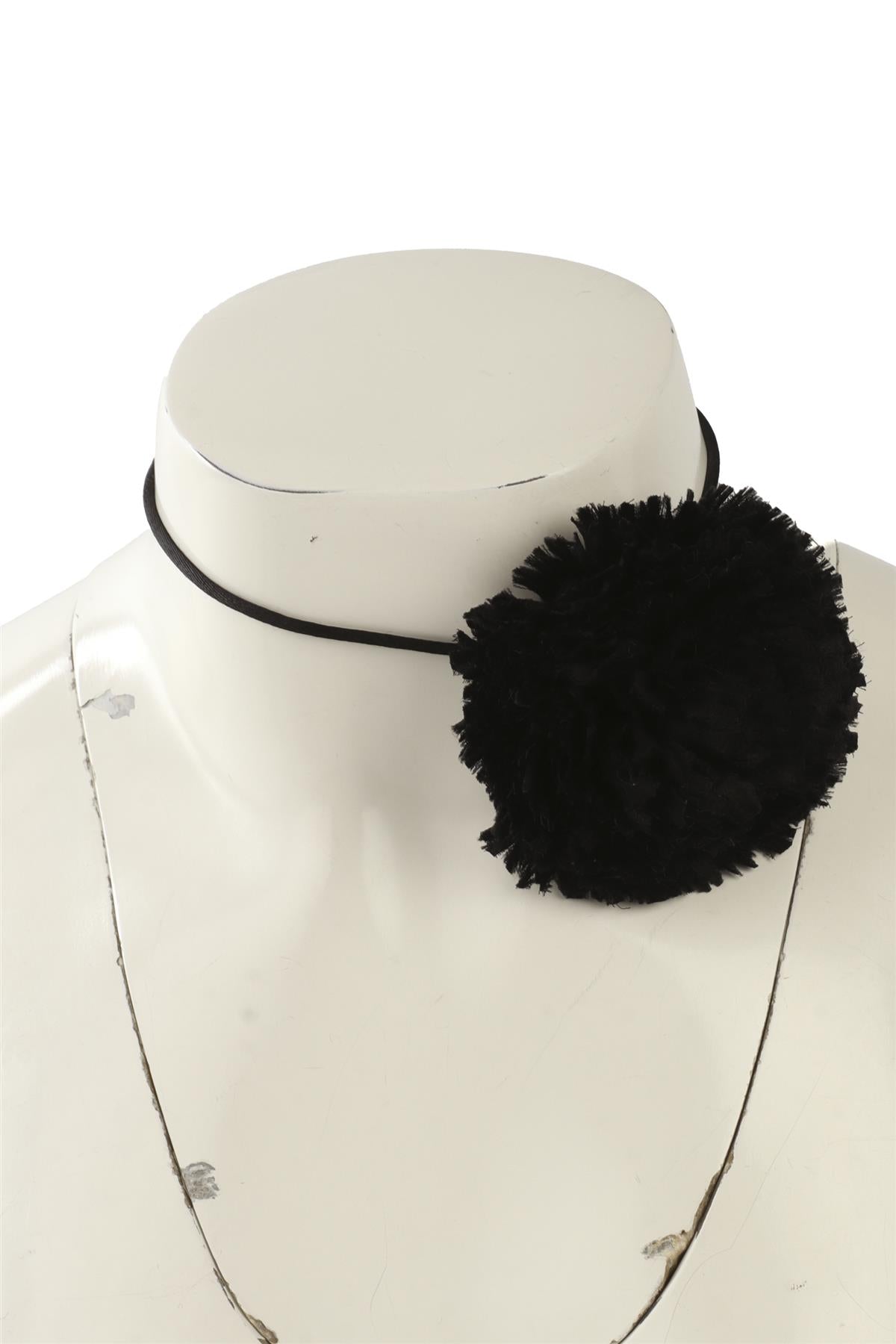 SAINT LAURENT BLACK SATIN CHOKER