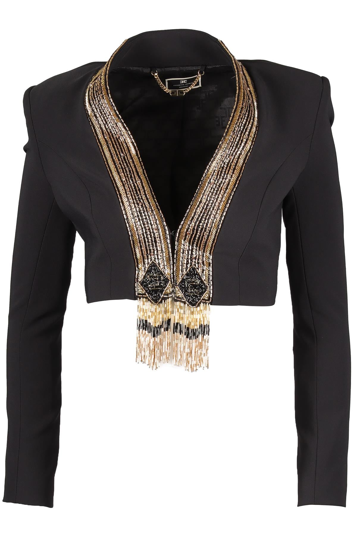 ELISABETTA FRANCHI BLACK CREPE BLAZER IT 40 UK 8