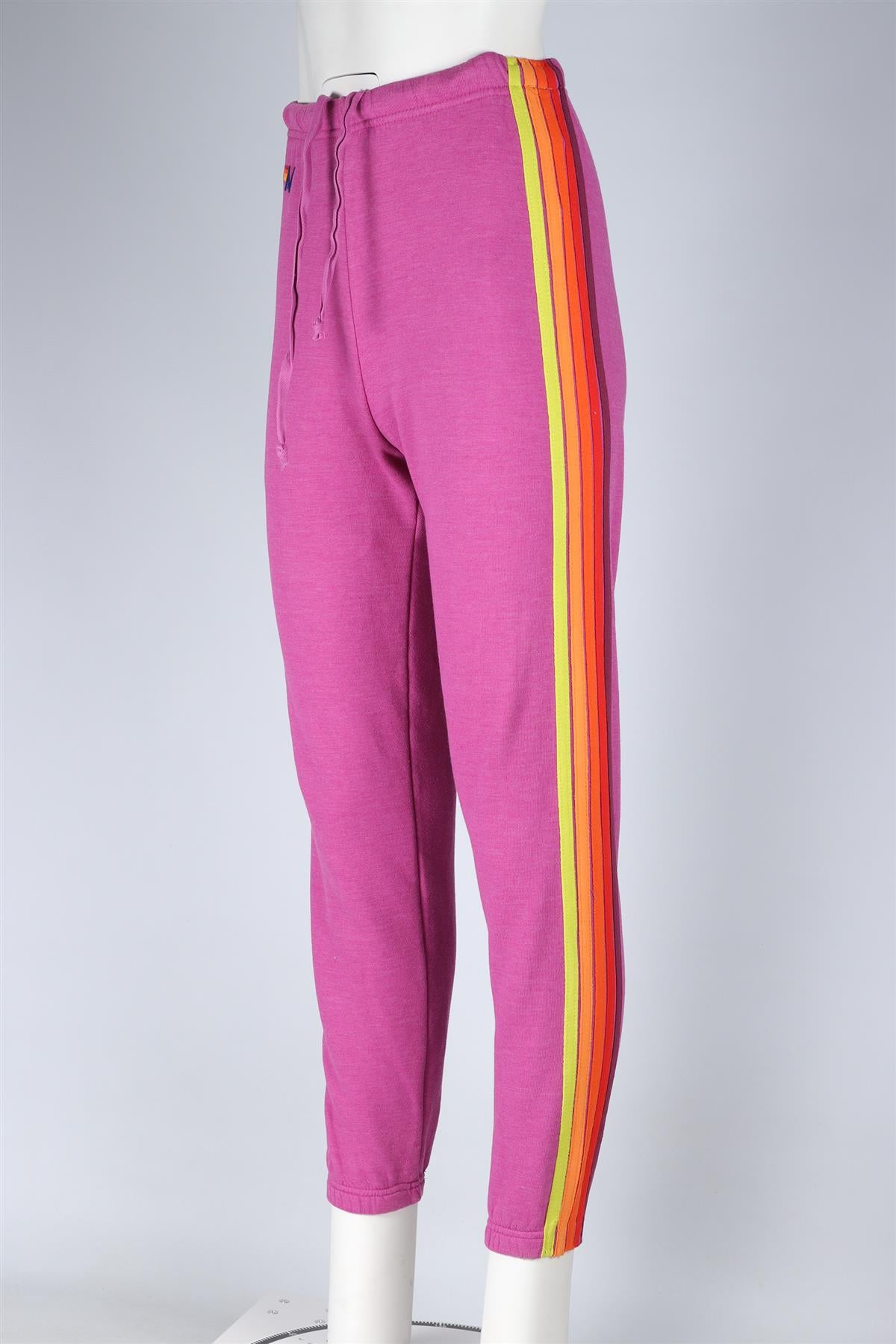 AVIATOR NATION PINK COTTON TRACK PANTS XSMALL