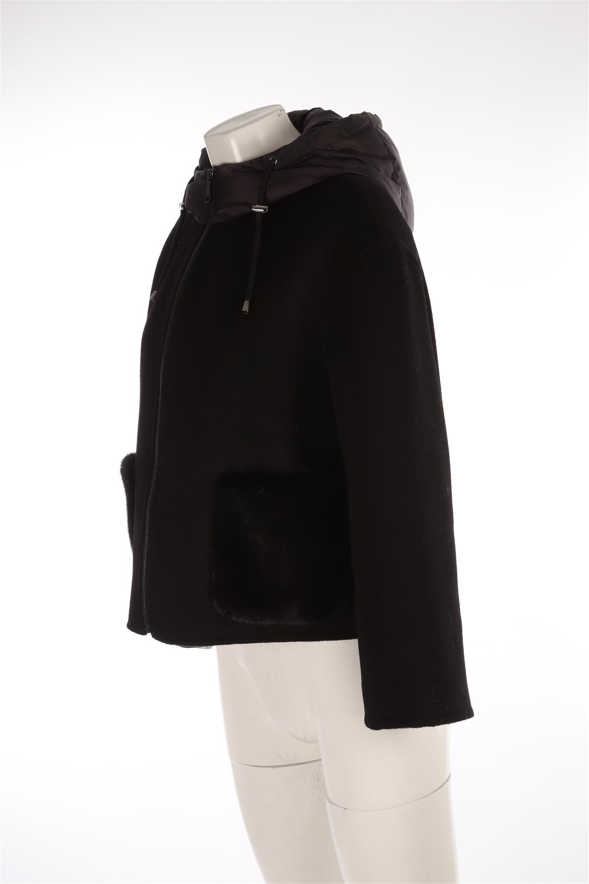 LOU ANDREA BLACK CASHMERE JACKET XLARGE