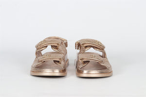 CHANEL 2021 DAD QUILTED LEATHER SANDALS EU 38.5 UK 5.5 US 8.5