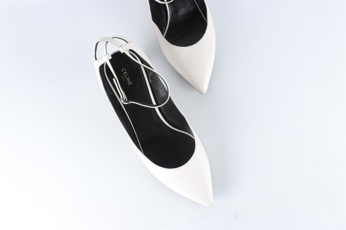 CELINE WHITE LEATHER PUMPS EU 38 UK 5 US 8