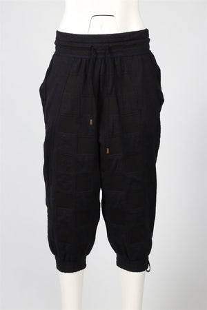 LOUIS VUITTON NAVY AND BLACK COTTON BLEND TRACK PANTS SMALL