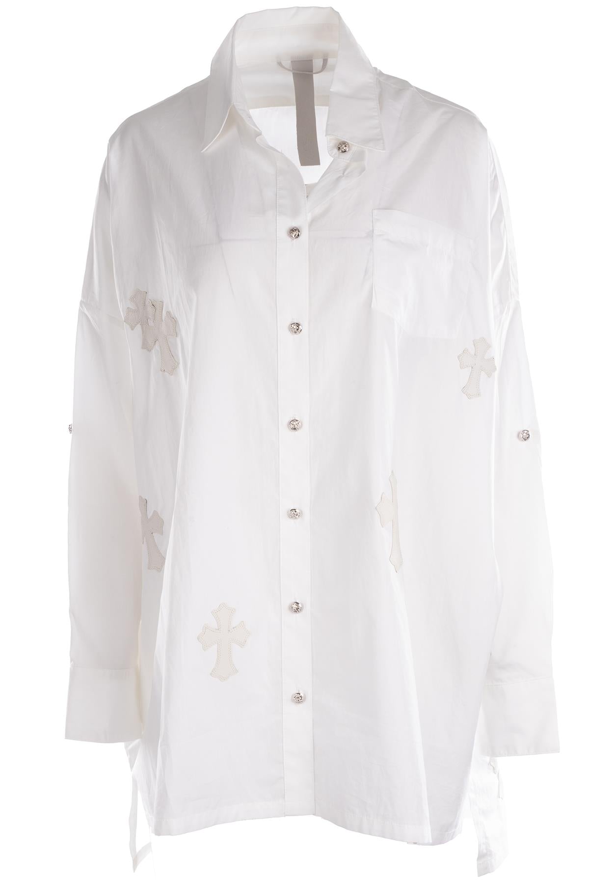 CHROME HEARTS WHITE COTTON SHIRT MEDIUM