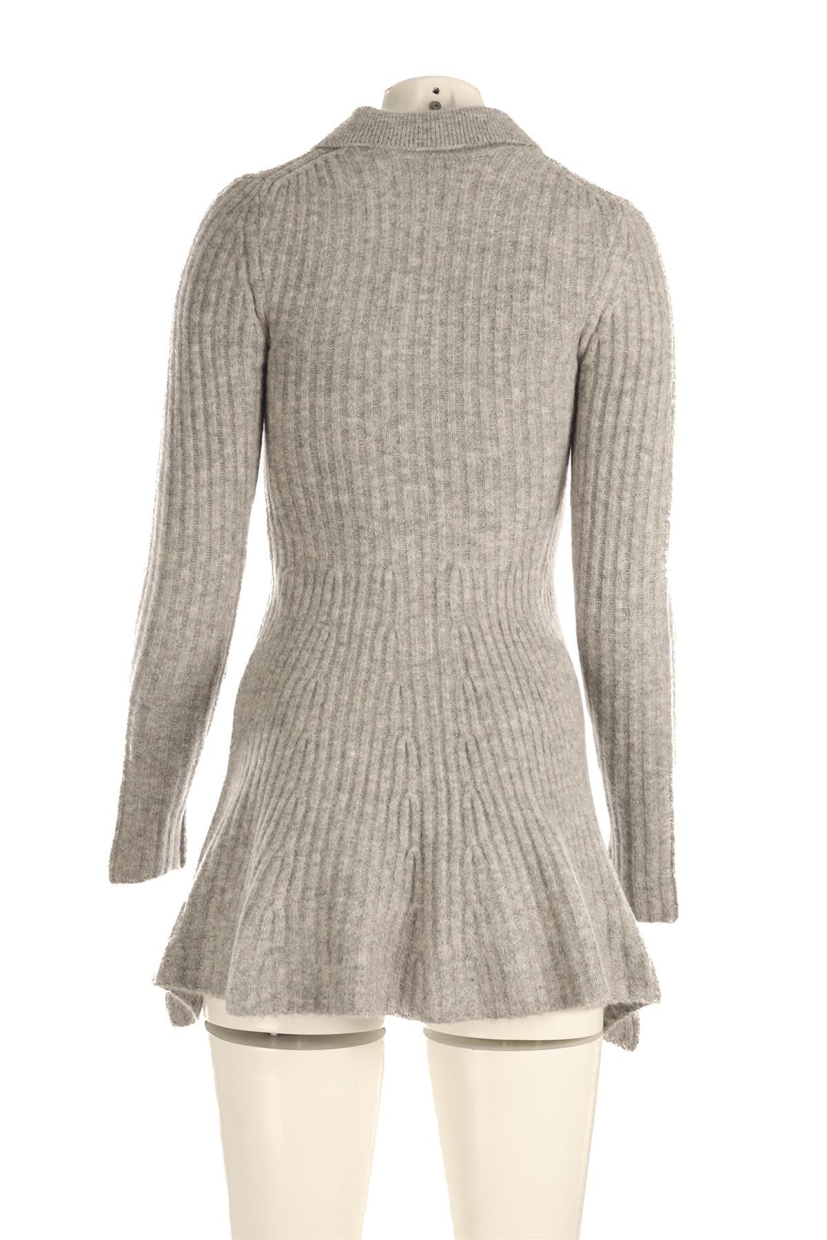 L'ACADEMIE GREY WOOL MINI DRESS MEDIUM