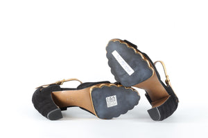 MARNI BLACK SUEDE SANDALS EU 40 UK 7 US 10