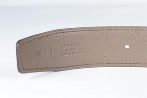 HERMÈS PURPLE AND GREY 2011 32 MM LEATHER BELT STRAP