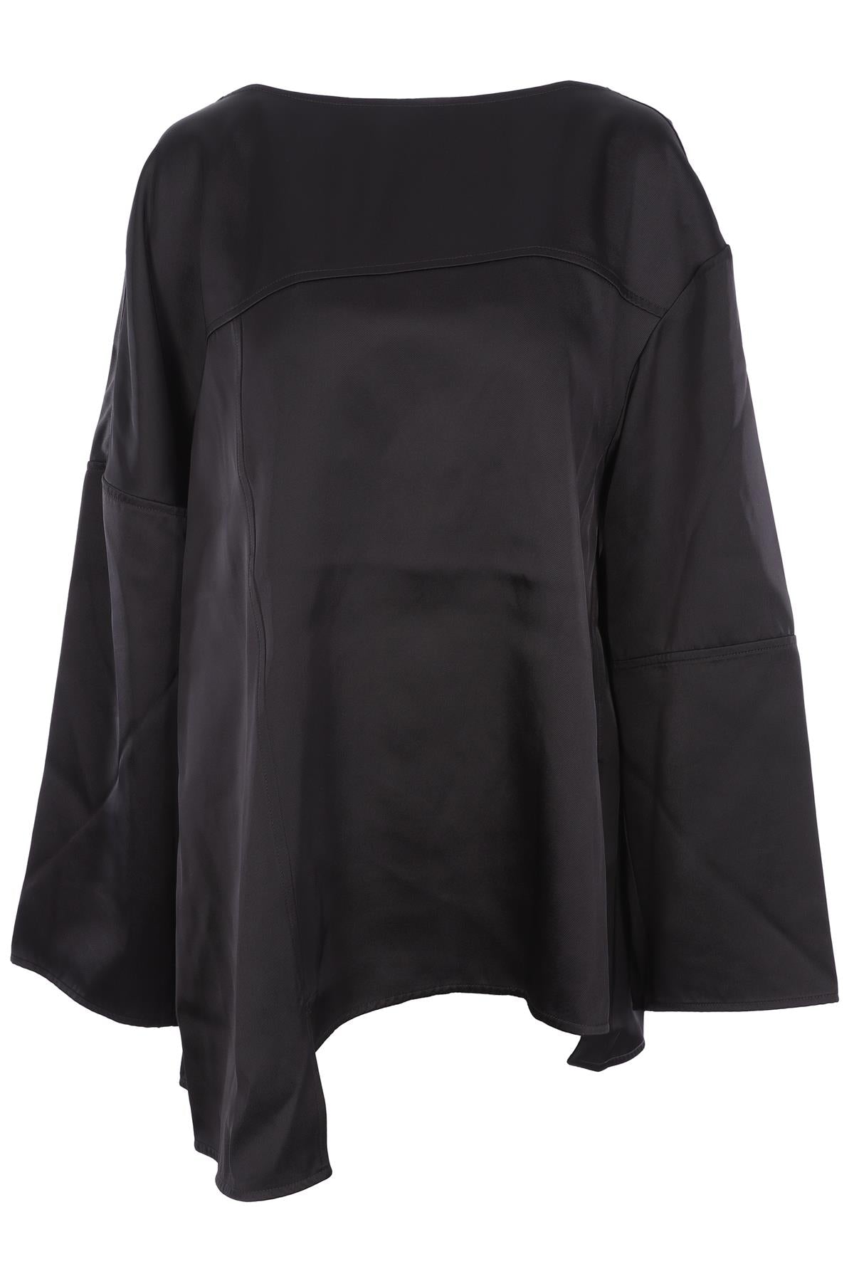 JIL SANDER BLACK SILK TOP FR 36 UK 8