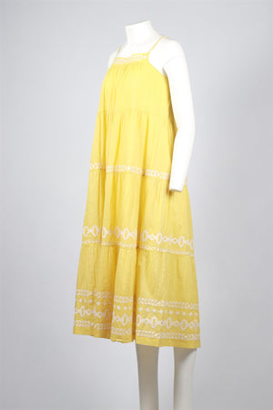 VANESSA BRUNO YELLOW COTTON MAXI DRESS XSMALL