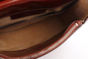 THE ROW BROWN HUNTING 9 LEATHER SHOULDER BAG