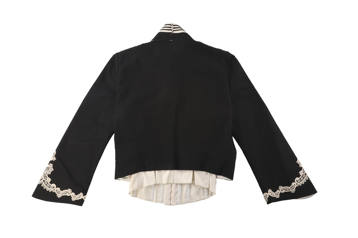 DOLCE & GABBANA BLACK VINTAGE SILK JACKET IT 40 UK 8