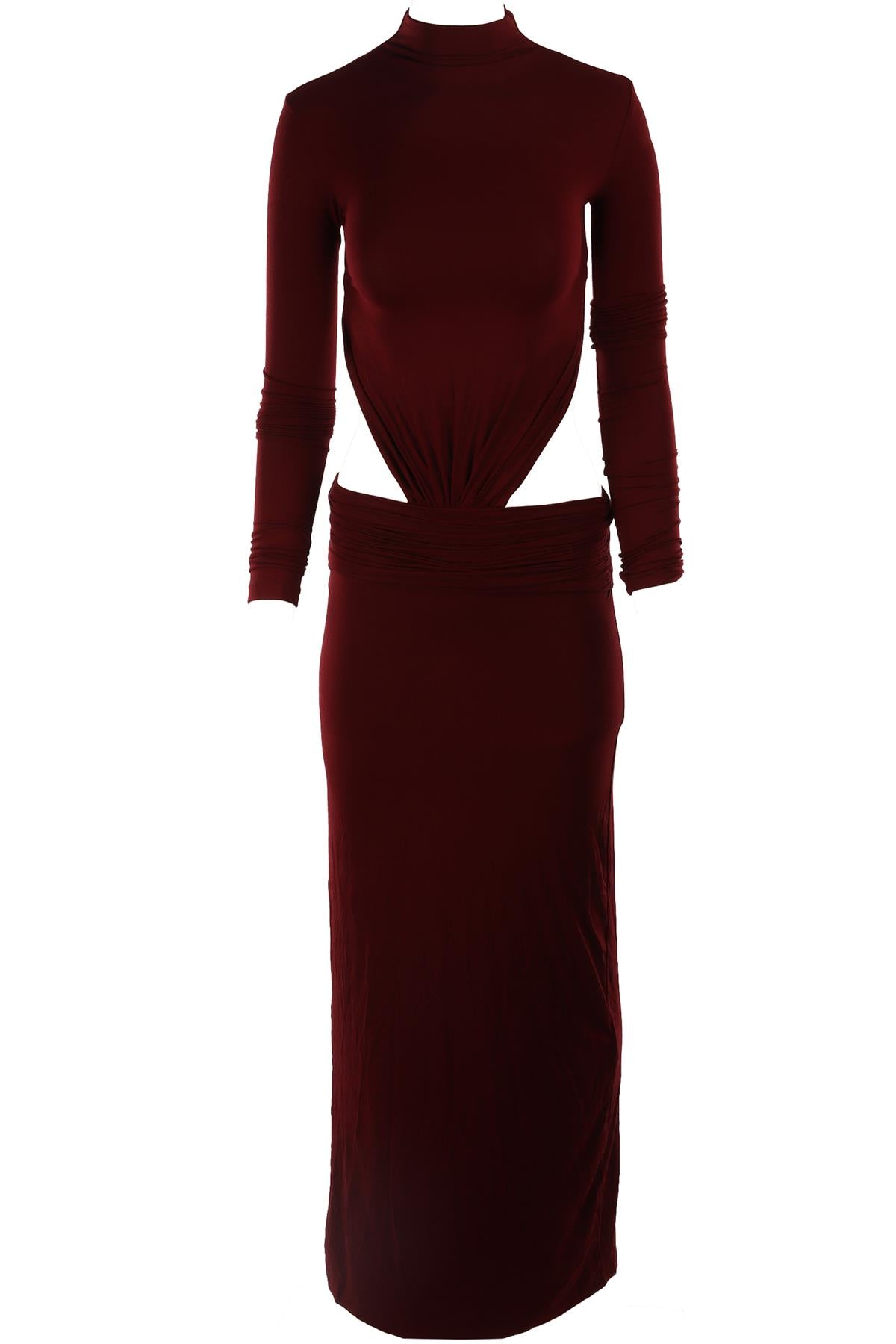 ARAKII BURGUNDY JERSEY MAXI DRESS XSMALL