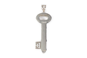 THEO FENNELL KEY 18K WHITE GOLD AND DIAMOND PENDANT