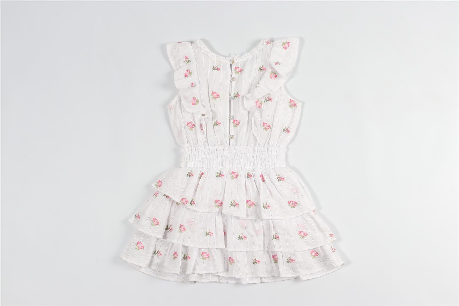 LOVESHACKFANCY WHITE KIDS GIRLS COTTON DRESS 5-6 YEARS