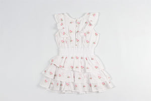 LOVESHACKFANCY WHITE KIDS GIRLS COTTON DRESS 5-6 YEARS