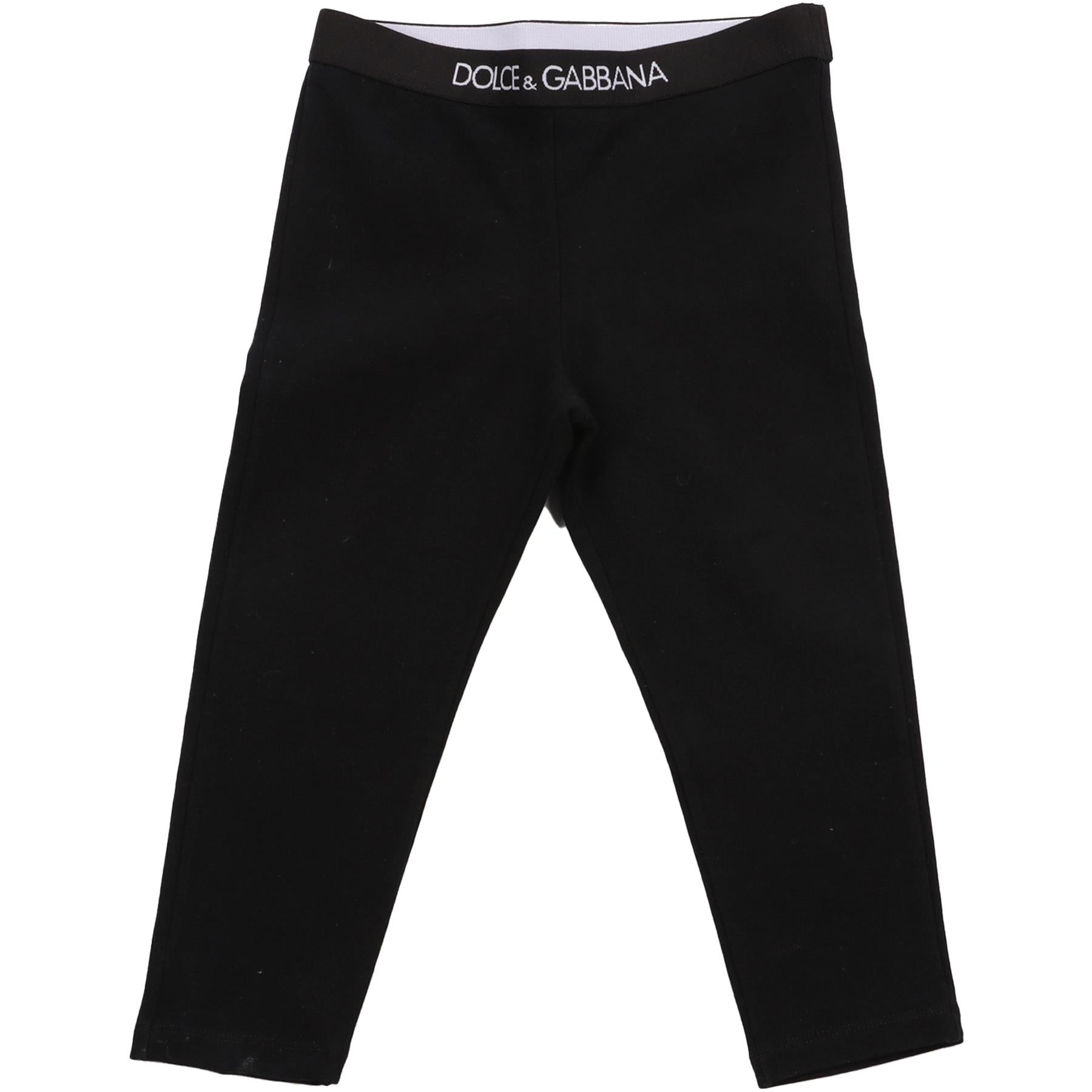 DOLCE & GABBANA BLACK BABY GIRLS LEGGINGS 18-24 MONTHS