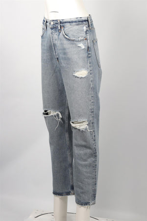 AGOLDE BLUE HIGH RISE STRAIGHT LEG JEANS W27 UK 8-10