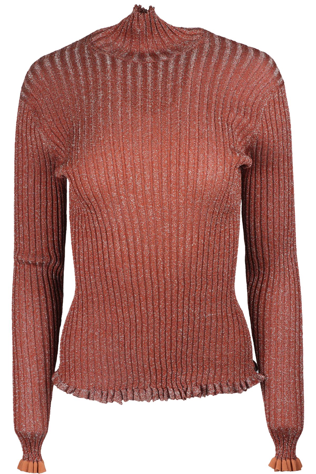 CHLOÉ BROWN SILK TOP MEDIUM