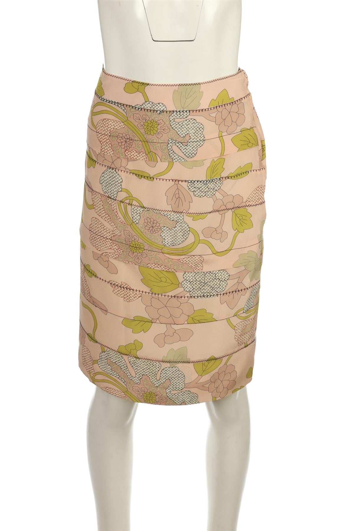 BOTTEGA VENETA PINK SILK MINI SKIRT IT 46 UK 14