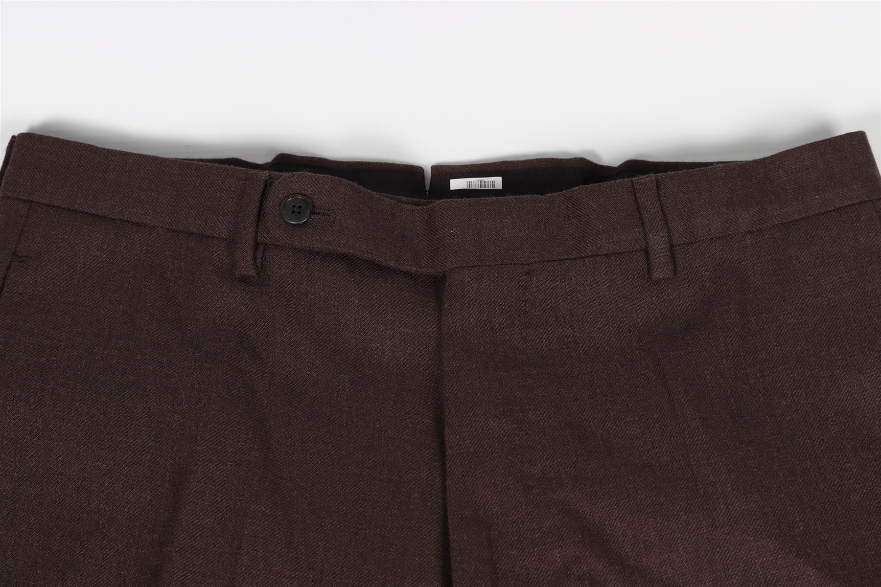 HUSBANDS BROWN MEN'S WOOL STRAIGHT LEG PANTS EU 42 UK/US WAIST 32