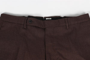 HUSBANDS BROWN MEN'S WOOL STRAIGHT LEG PANTS EU 42 UK/US WAIST 32