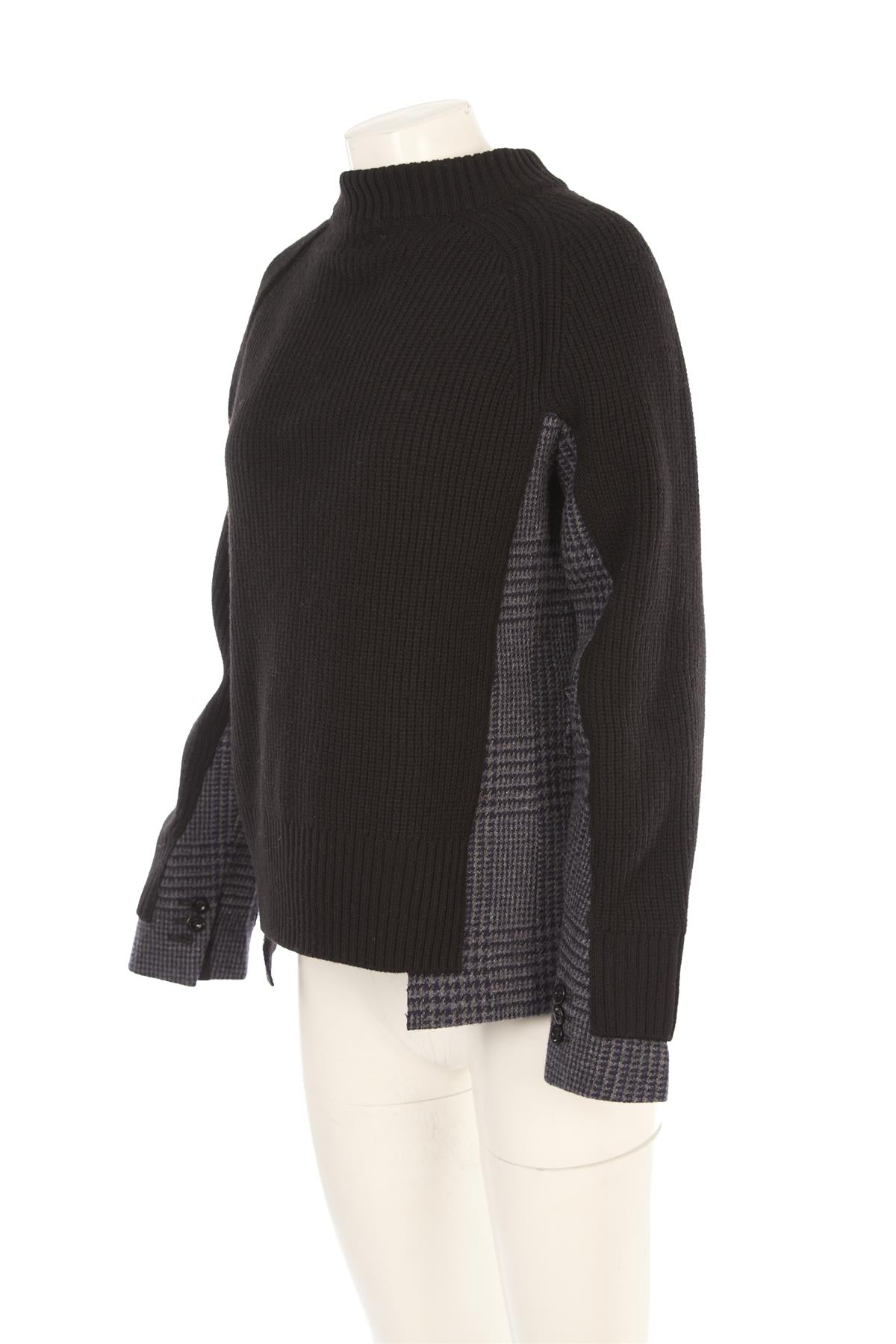 SACAI BLACK WOOL SWEATER JP 2 UK 12