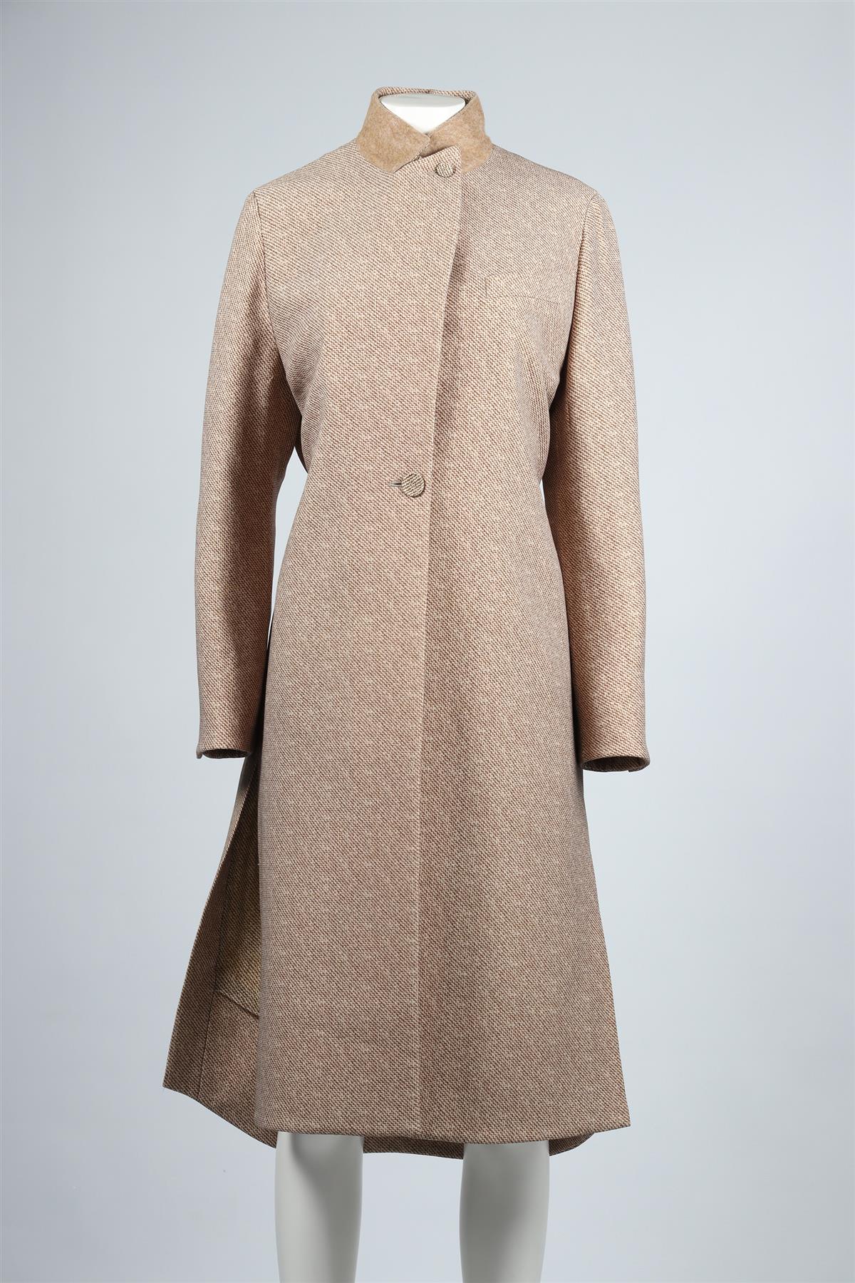 FENDI BEIGE WOOL BLEND COAT IT 42 UK 10