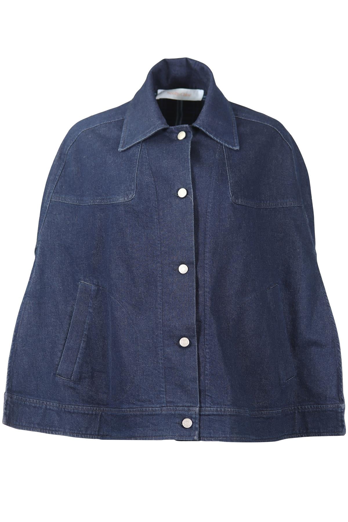 SEE BY CHLOÉ DENIM PONCHO FR 40 UK 12