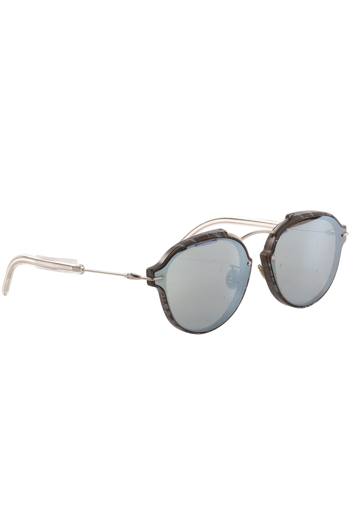CHRISTIAN DIOR GREY ROUND FRAME ACETATE SUNGLASSES