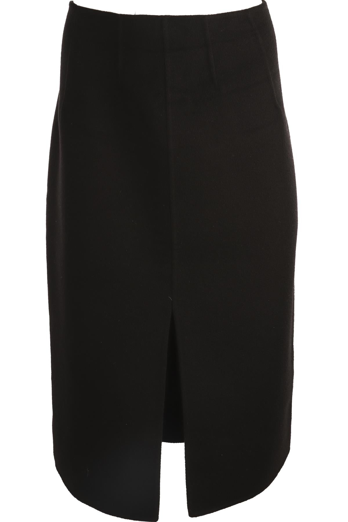 BOTTEGA VENETA BLACK CASHMERE MIDI SKIRT IT 46 UK 14